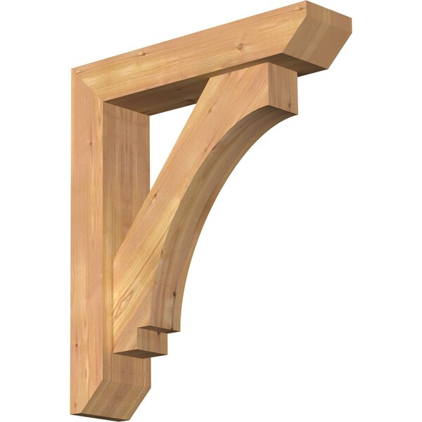 Ekena Millwork Imperial Slat Smooth Bracket w/ Offset Brace, Western Red Cedar, 5 1/2"W x 24"D x 28"H BKT0604X24X28IMP06SWR - main